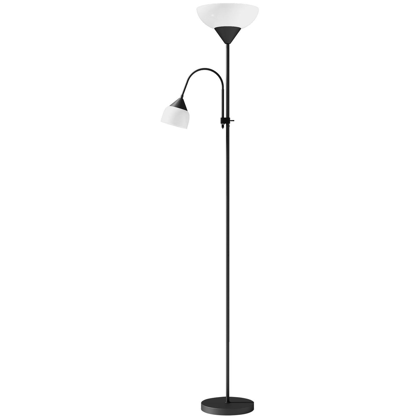 Rira Nido Metal Black LED Uplighter Floor Lamp With Adjustable Gooseneck