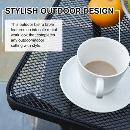 Aritte Metal Black Square Outdoor Bistro Table 45 x 45 x 50cm