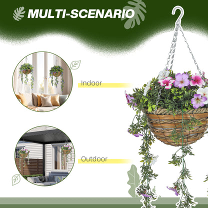 Lileke Redo Set Of 2 Artificial Azalea Hanging Planters In Pink And White