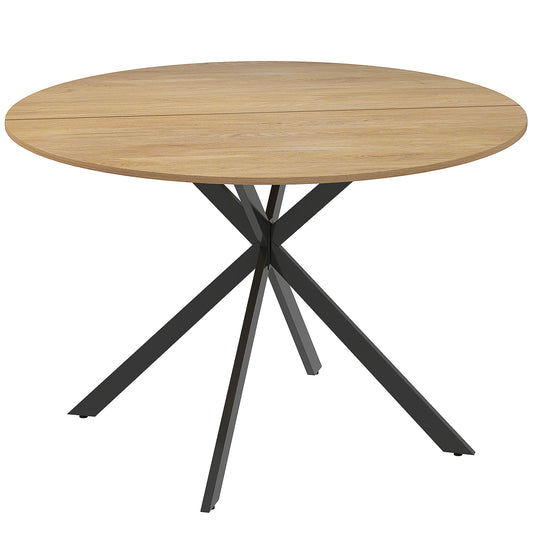 Luha Lari Metal And Wood Oak Finish Industrial Dining Table Seating 4 120 cm