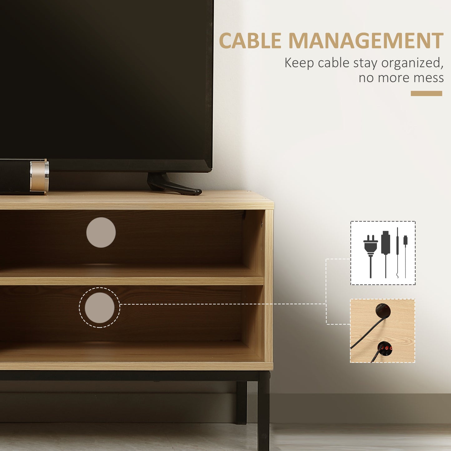 Layo 120cm Wooden Wood Effect TV Stand With Sliding Door For 50 Inch Screens