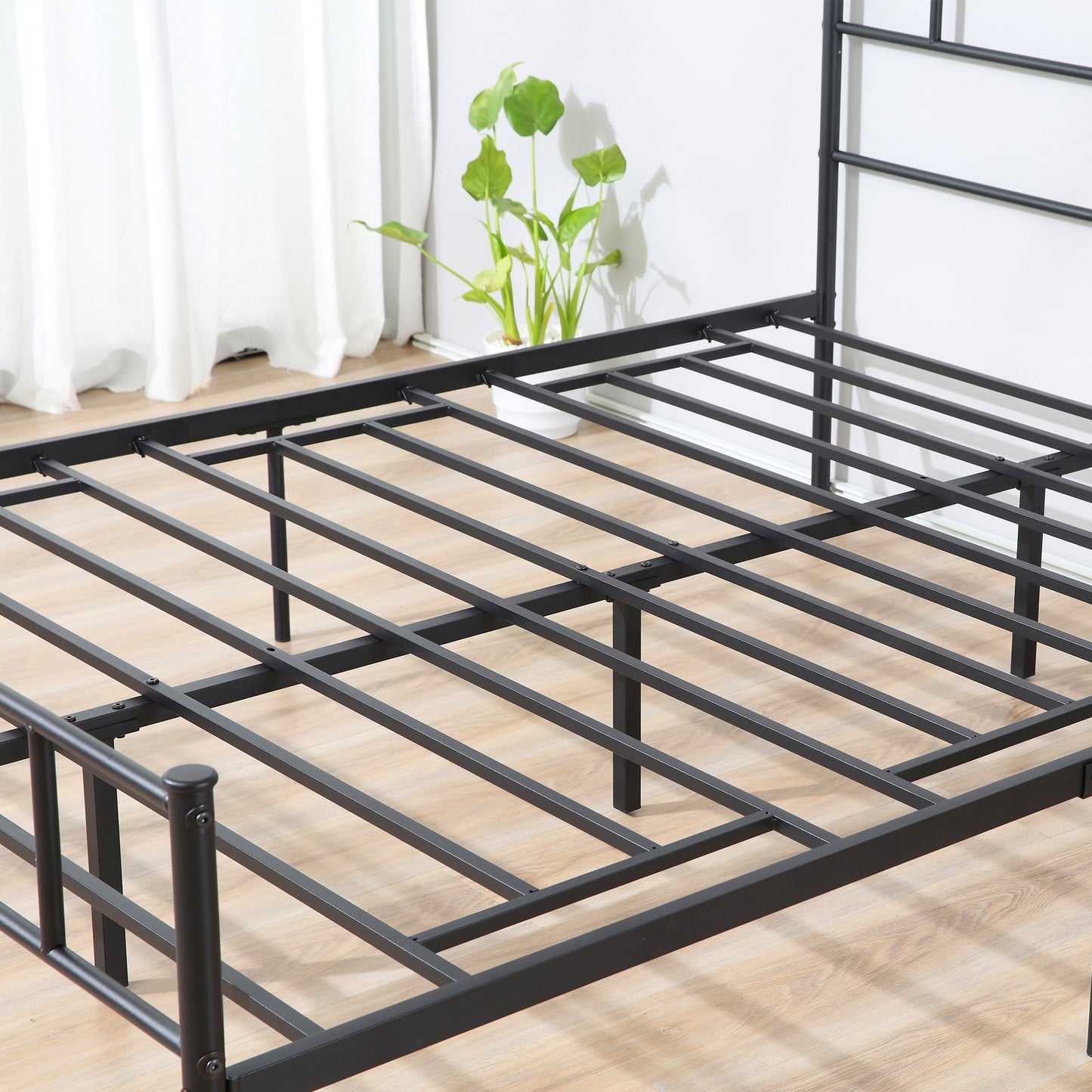 Palo 4FT6 Double Metal Bed Frame with Headboard and Footboard