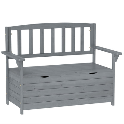 Cozicce Metal Grey 2 Seater Outdoor Storage Bench With Lift Up Seat