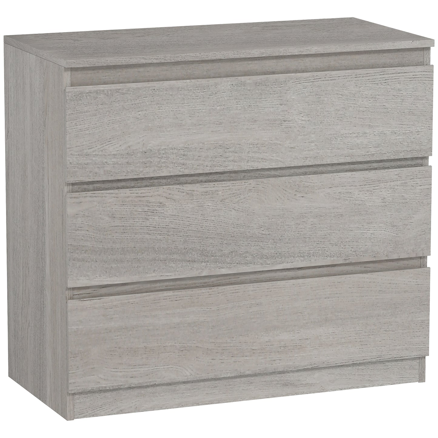 Serene Wooden Grey Wood Effect 3 Drawer Storage Chest