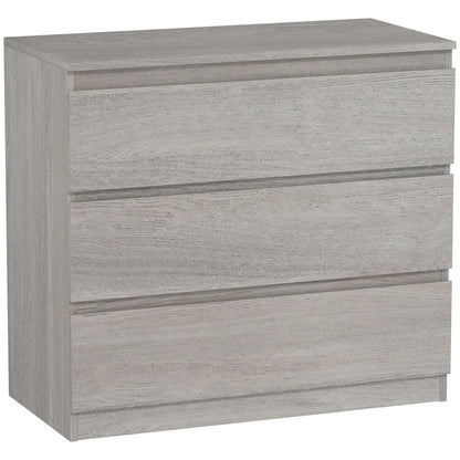 Serene Wooden Grey Wood Effect 3 Drawer Storage Chest