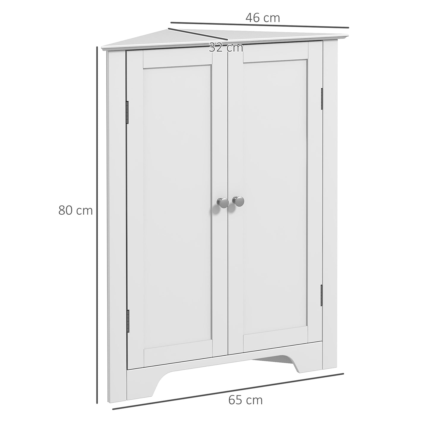 Zipaka Sasa Corner Bathroom Storage Cabinet With Recessed Door And Adjustable Shelving White