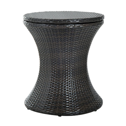 Vesara Rattan Brown Ice Bucket Garden Bistro Table