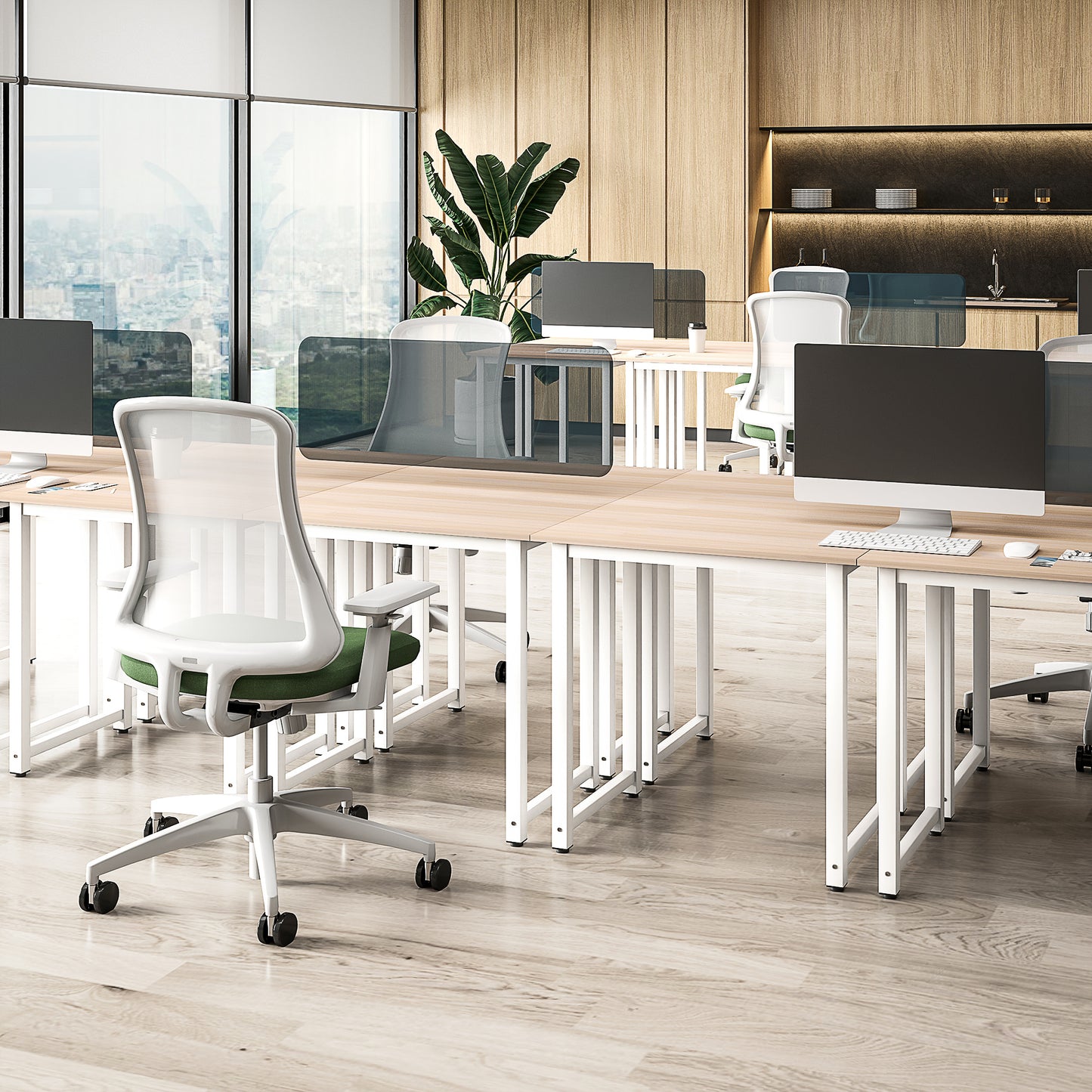 Diel 80cm White and White Wooden Home Office Desk