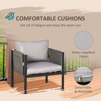 Vafa 4 Seater Brown Rattan Rope Garden Furniture Set woth Tempered Glass Coffee Table Sofa and 2 Armchairs