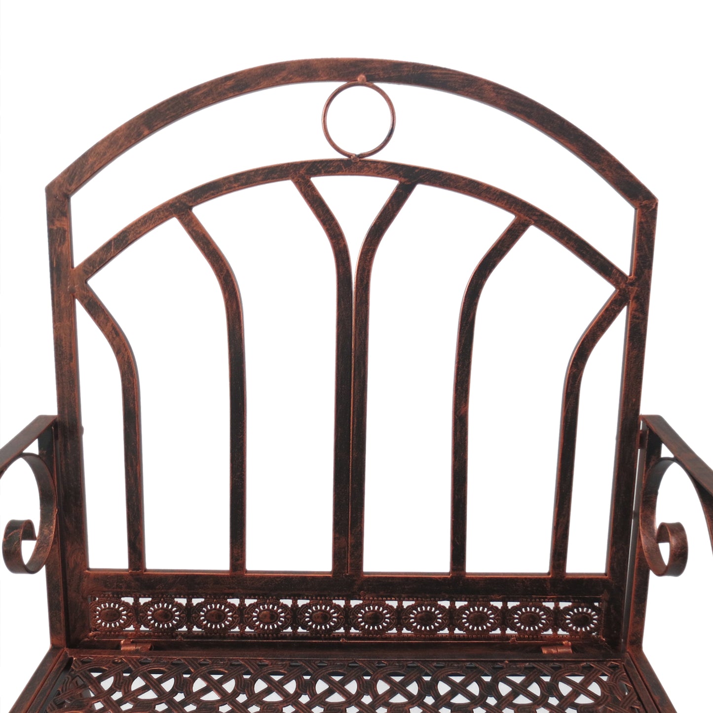 Pabasa Vintage Inspired Metal Bronze Single Outdoor Rocking Armchair