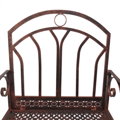 Pabasa Vintage Inspired Metal Bronze Single Outdoor Rocking Armchair