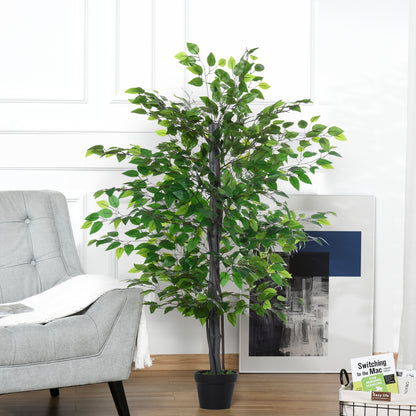 Nito Artificial Rose Style Tree In Purple And White With Decorative Pot