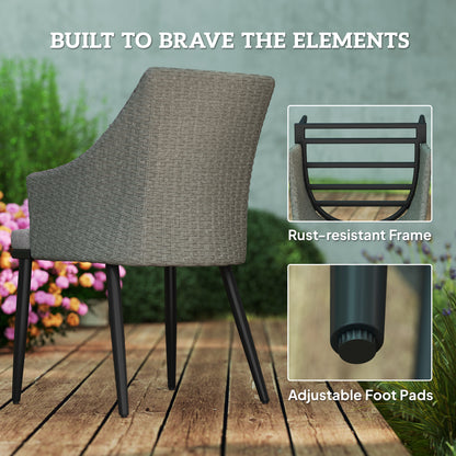 Kenere Rattan Grey 6 Seater Outdoor Dining Set With Armchairs And Slatted Table Parasol Hole