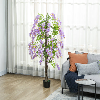 Ratona Tall Artificial Ficus And Wisteria Style Tree In Pot H8 180cm