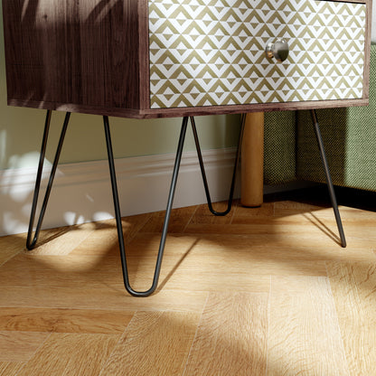 Lofake Scandinavian Brown 2 Drawer Nightstand