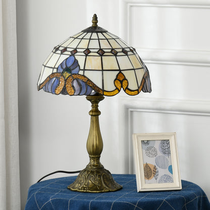 Noka Glass And Metal Multi Colour Handcrafted Stained Glass Table Lamp