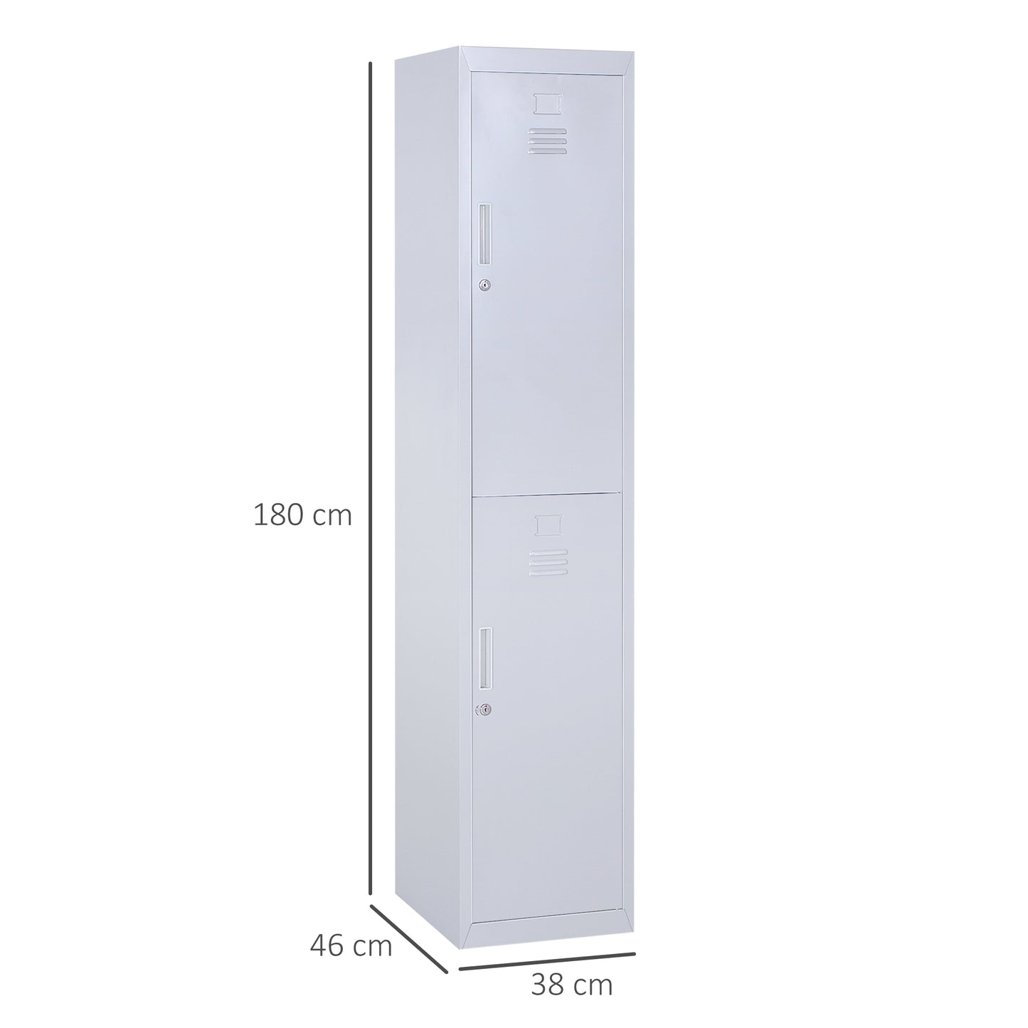 Marino 180cm Light Grey Metal Tall Locker Storage Cabinet With Internal Shelves