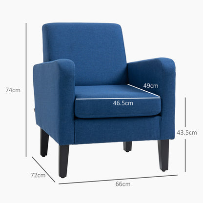 Lita Ralo Set Of 2 Blue Modern Accent Chairs With Black Legs