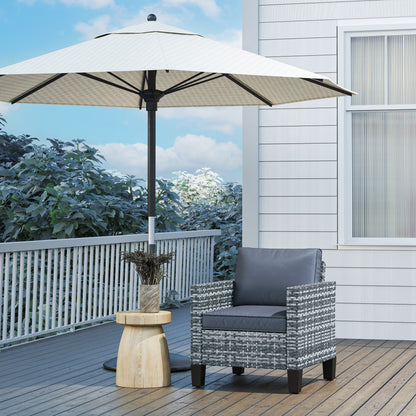 Resa Rattan Grey Single Outdoor Armchair With Cushion
