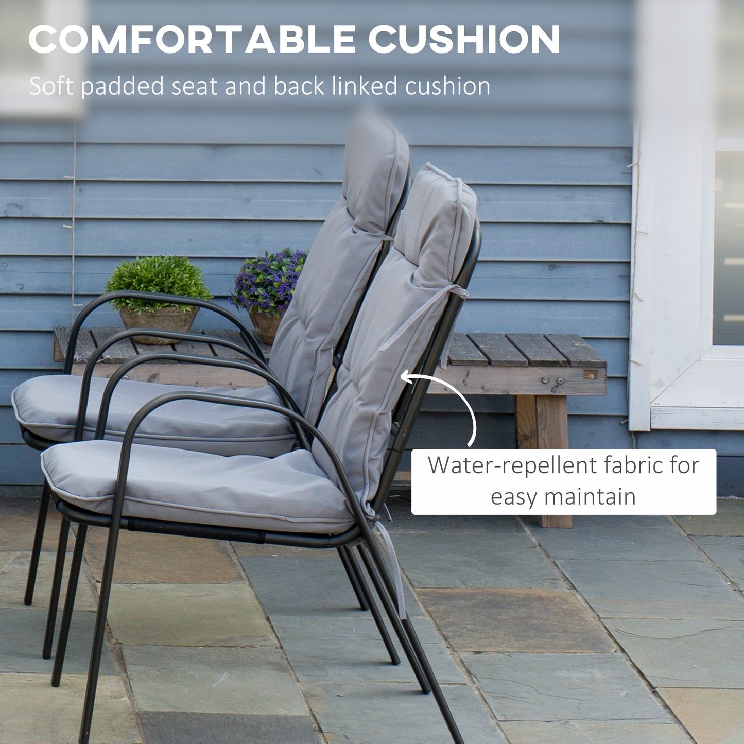 Luraha Light Grey 6 Seater Garden Dining Set With Cushions