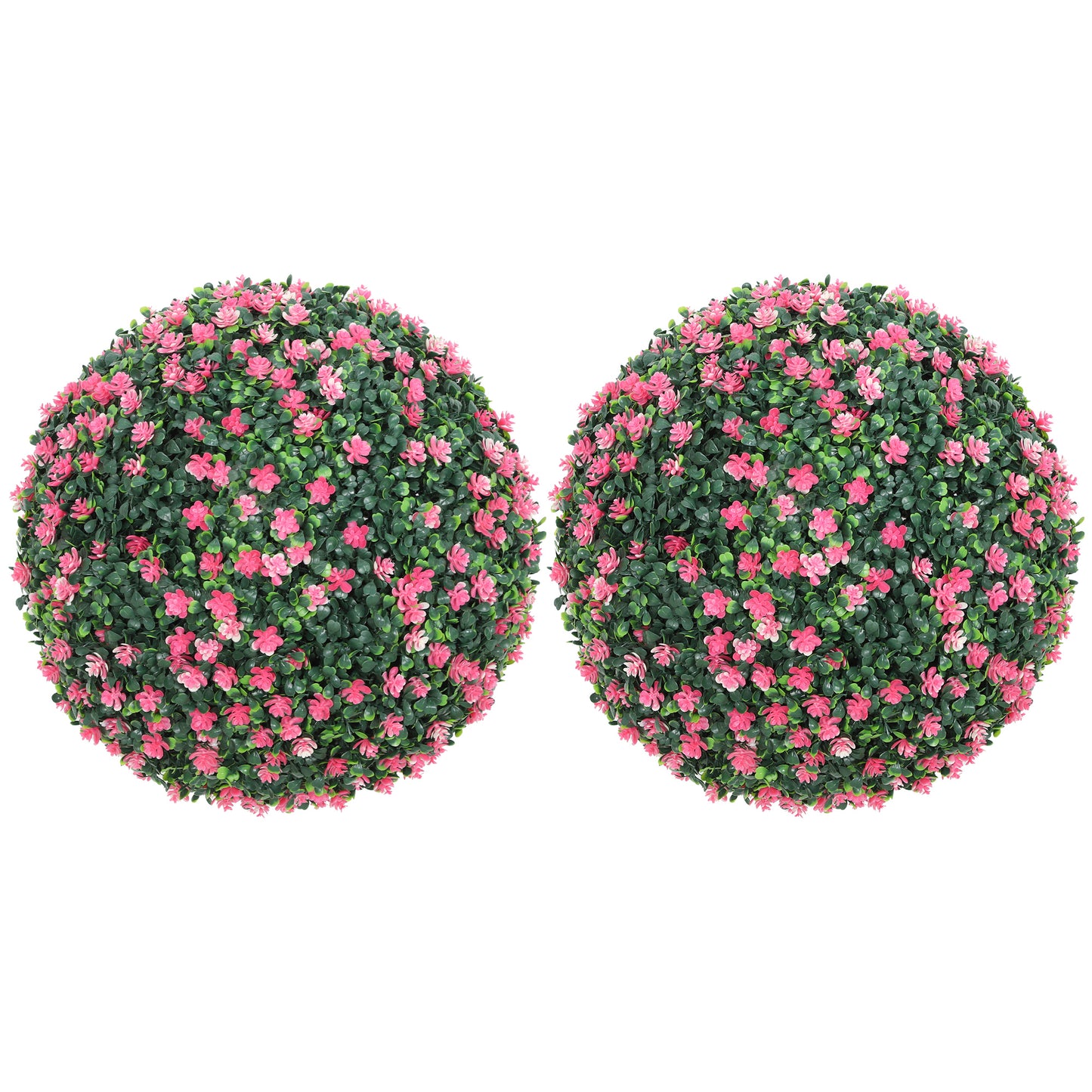 Notolu Kano Set Of 2 Artificial Boxwood Ball Plants In Pink Finish