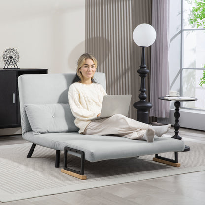 Pazike Light Grey 4 In One Convertible Double Sofa Bed With Cushions