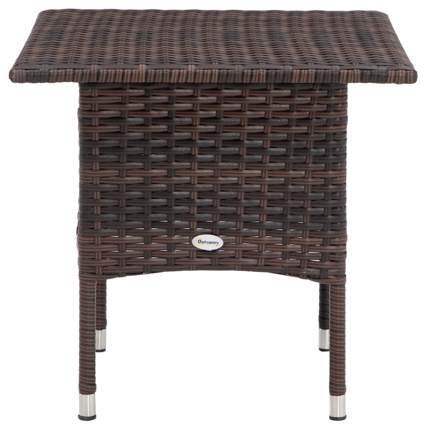 Varilu Brown Rattan Outdoor Coffee Table With Woven Top