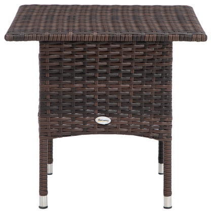 Varilu Brown Rattan Outdoor Coffee Table With Woven Top