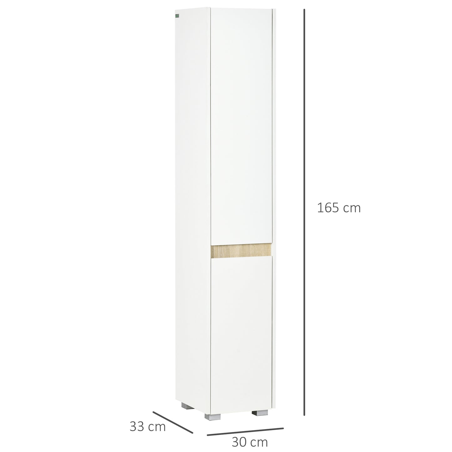 Moka Tall Freestanding Bathroom Cabinet With 5 Tier Adjustable Shelving White