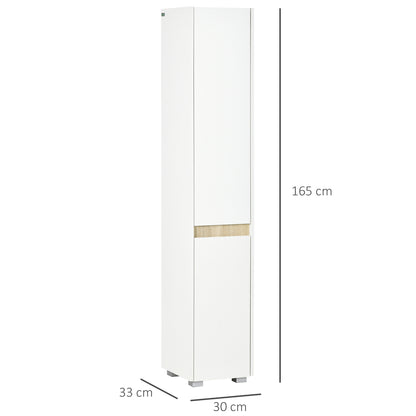 Moka Tall Freestanding Bathroom Cabinet With 5 Tier Adjustable Shelving White