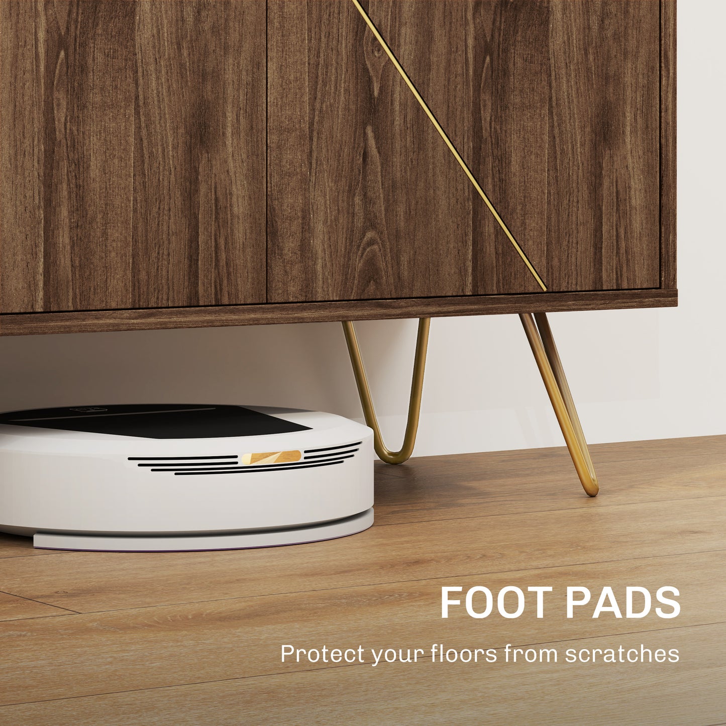 Fafi Napa Brown Sideboard With Gold Line Detail Hairpin Legs