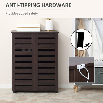 Fiseyo Wooden Wood Effect Shoe Storage Cabinet For 15 Pairs