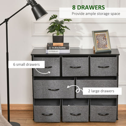 Vazimo Fabric And Metal Dark Grey 8 Drawer Foldable Storage Chest