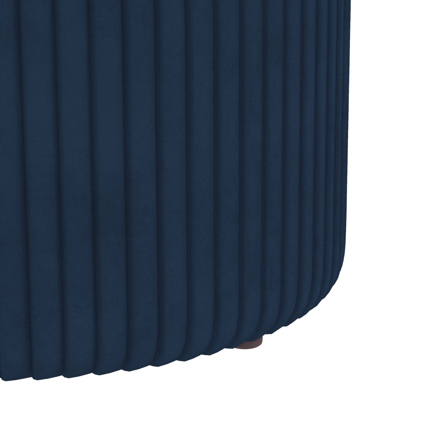 Pazima Velvet Blue Storage Ottoman With Soft Upholstered Finish Gold Accent
