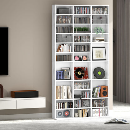 Somole Tano Wooden Marble Effect Adjustable CD Storage Cabinet 102 x 195 cm