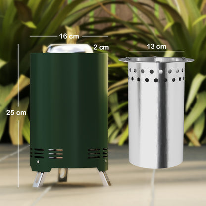Balatti Small Stainless Steel Green Tabletop Smokeless Fire Pit