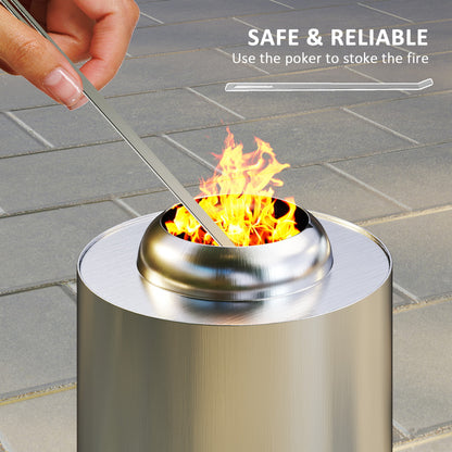 Balatti Small Stainless Steel Silver Tabletop Smokeless Fire Pit