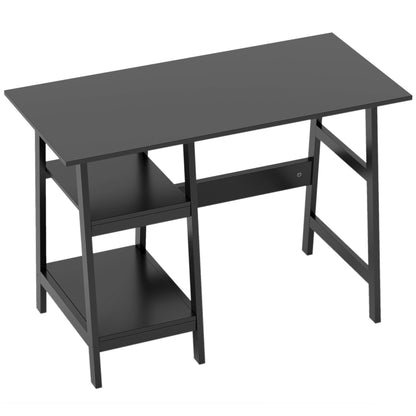 Talake  106cm Black Compact Study Desk With Bookshelf Storage