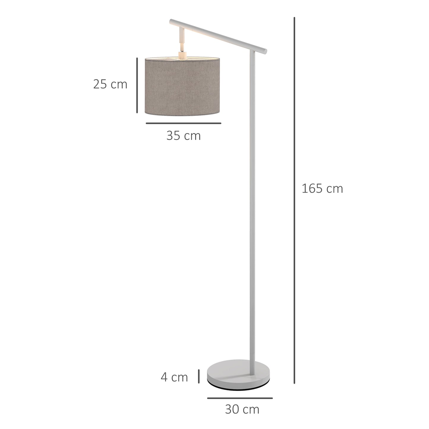 Moneel Metal Grey Adjustable Floor Lamp With 350 Degree Rotating Shade And LED Bulb