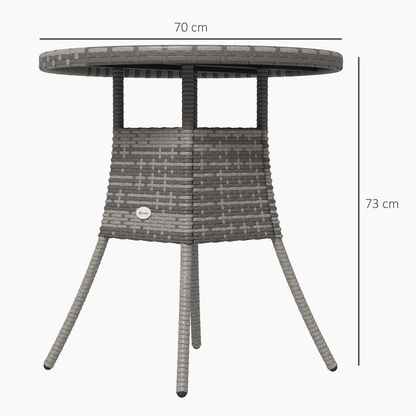 Reso Grey Rattan Outdoor Round Bistro Table