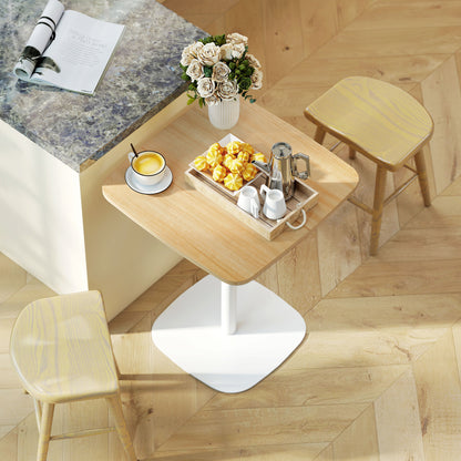 Levadi Suri Natural Wood Finish Square Dining Table With Steel Base 60cm