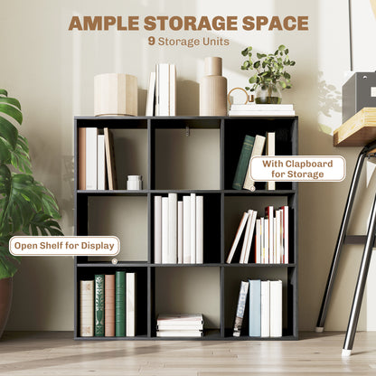 Solipa Wood Black 9 Cube Storage Bookcase