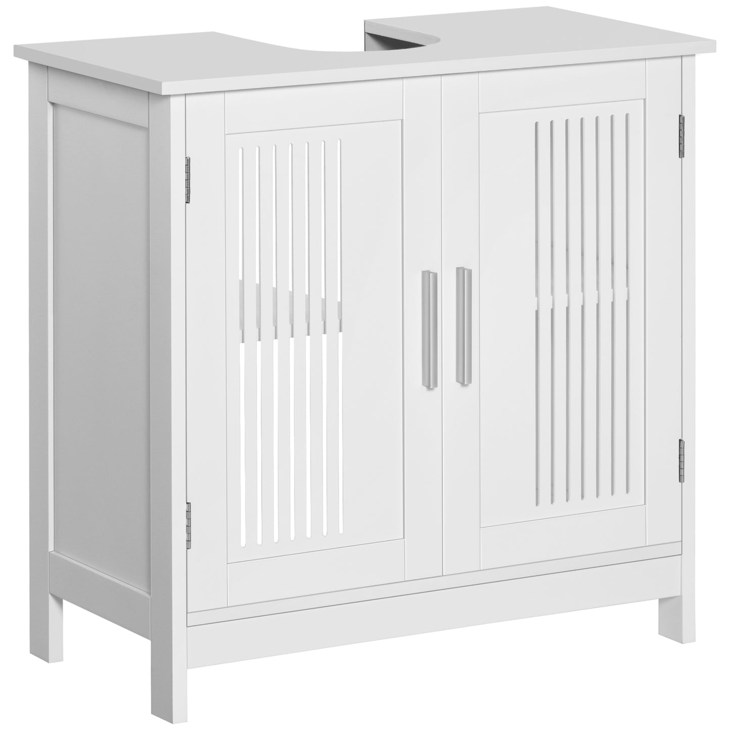 Novaso White Under Sink Vanity Unit With Double Doors And Adjustable Shelving Modern Design