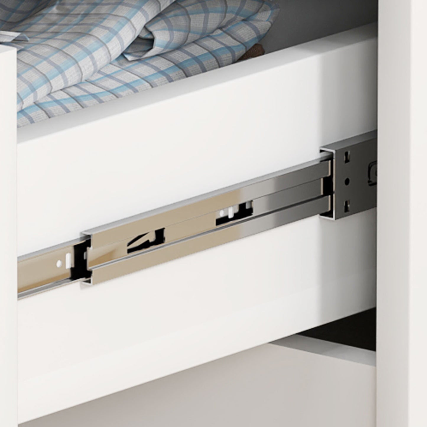Valudi High Gloss White 4 Drawer Chest With Gloss Front Panels