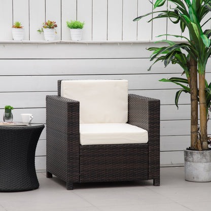 Rado Brown Rattan Single Outdoor Armchair With Armrests