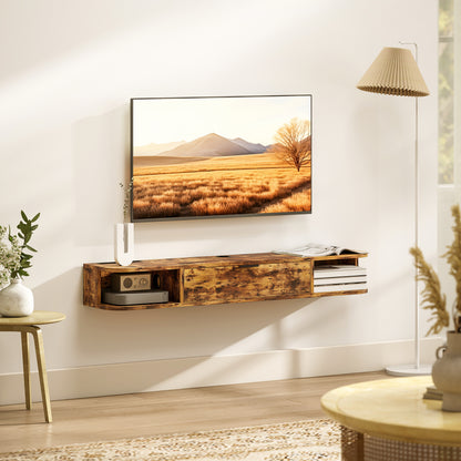 Avamoro 120cm Rustic Brown Floating TV Unit For Screens Up To 50 Inches