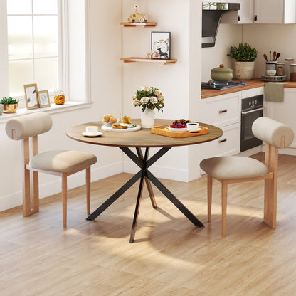 Luhalari Metal And Wood Oak Finish Industrial Dining Table Seating 4 120 cm