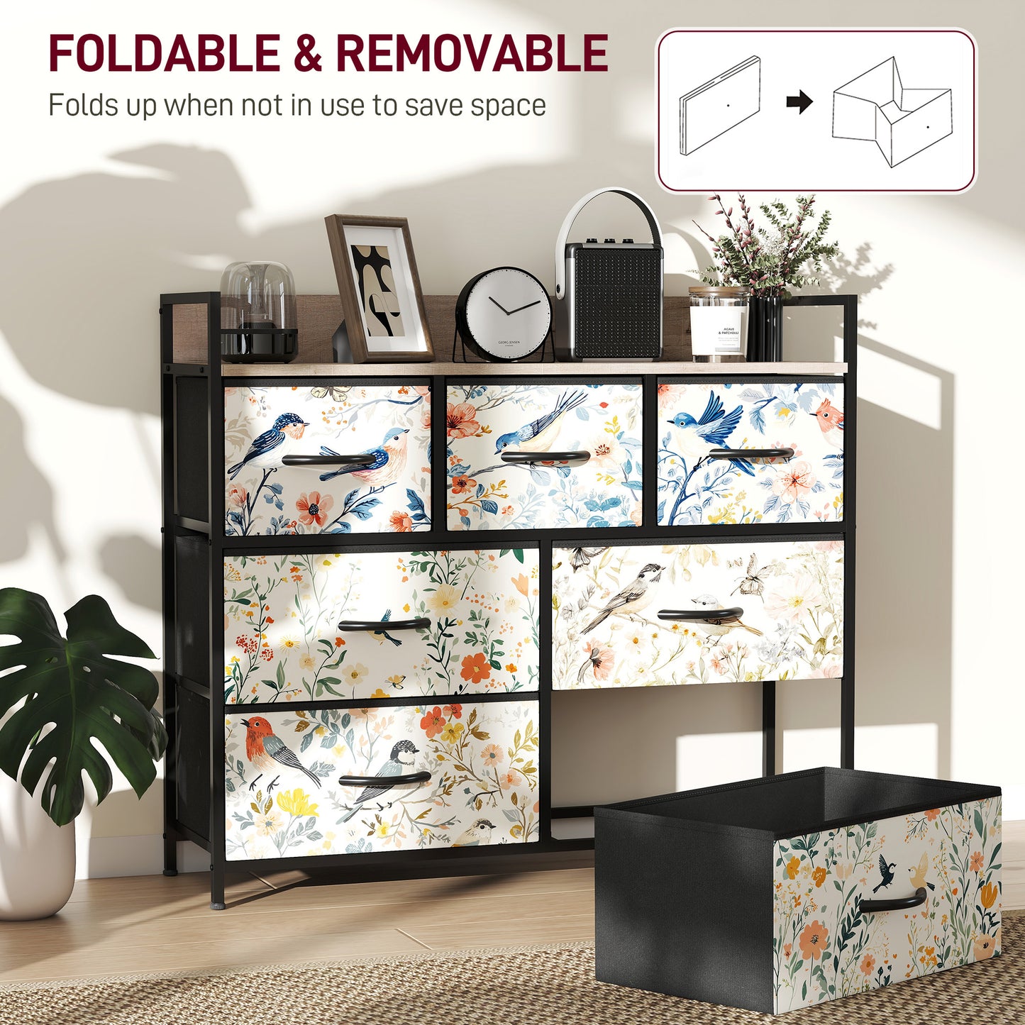 Tonona Wooden White 7 Drawer Storage Chest