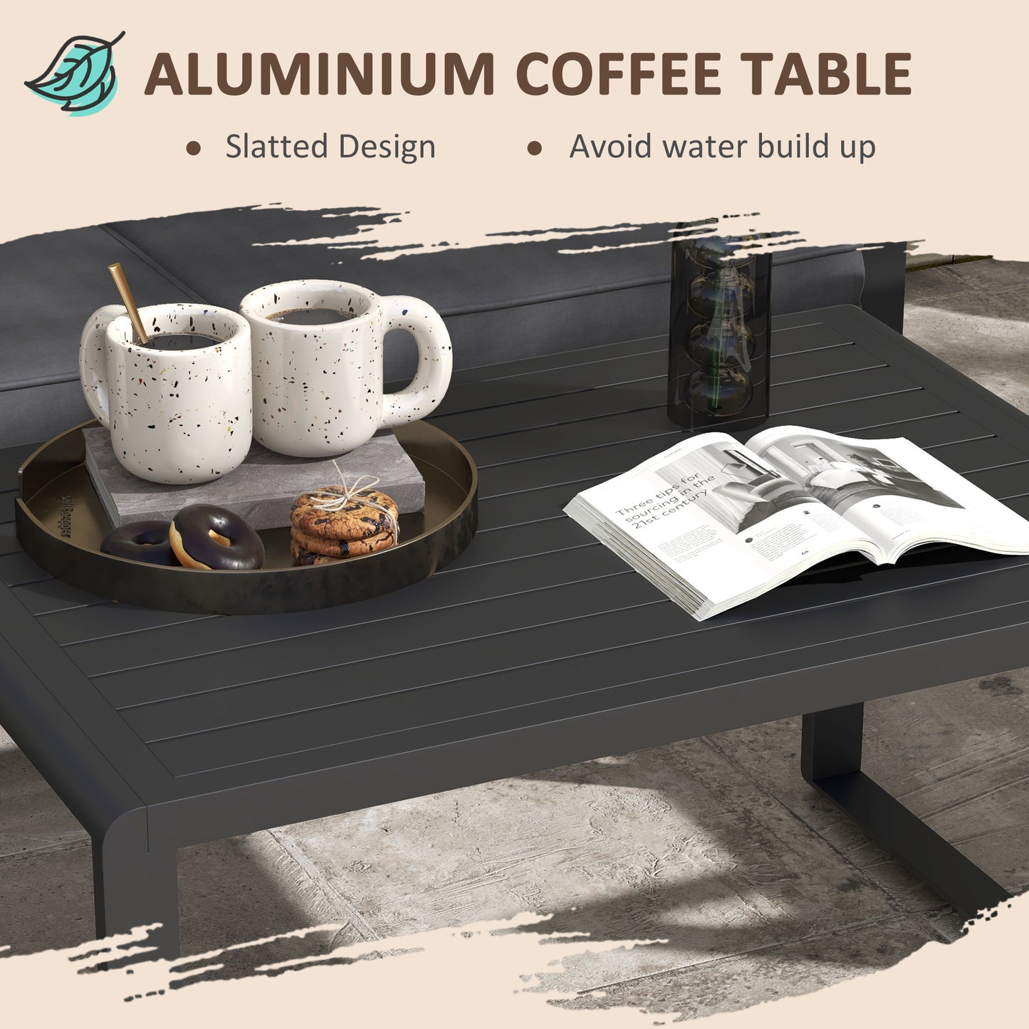 Yotono 4 Seater Grey Rattan Rope Garden Dining Set with Grey Cushions