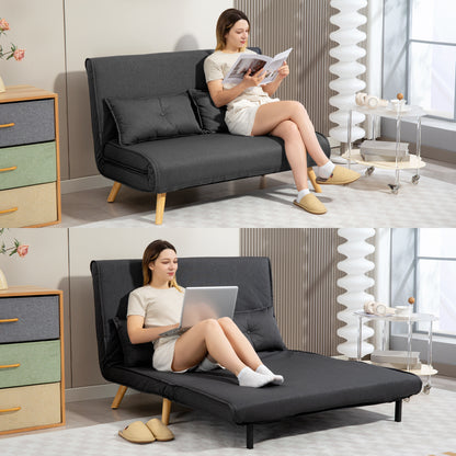 Faroco Linen Look Charcoal Grey 2 Seater Sofa Bed